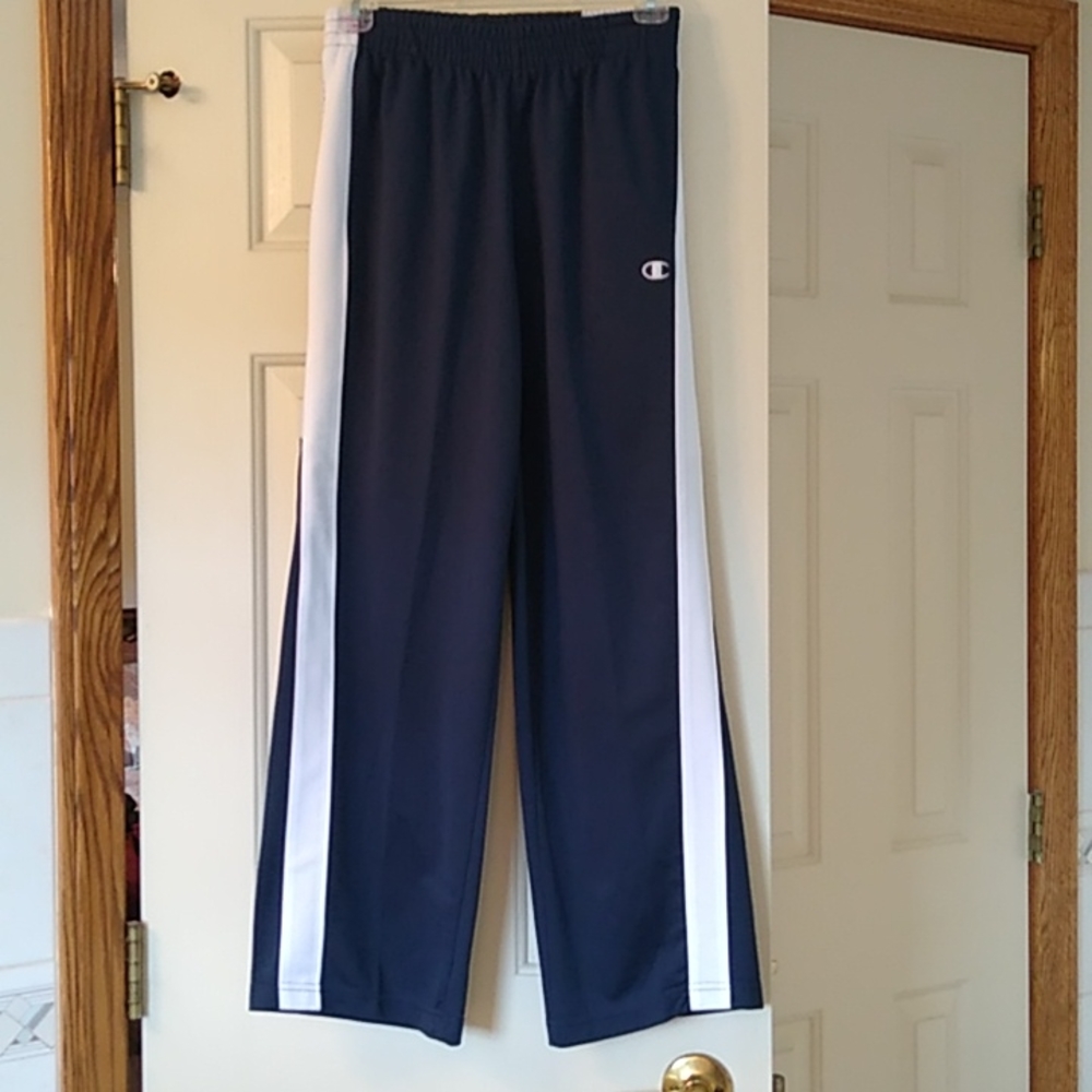 Champion Authentic boys knit pants, navy with white trim, like new